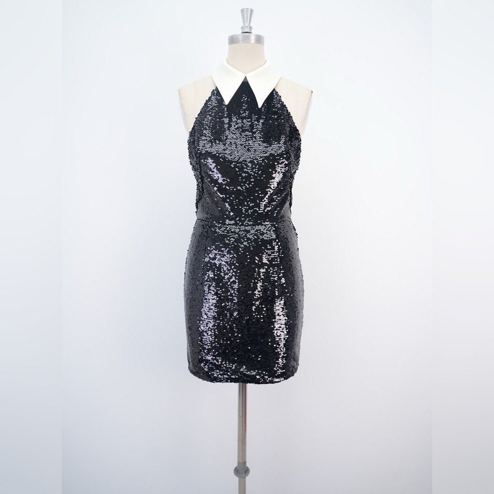 NWOT BRONX AND BANCO Wednesday Sequin Halterneck Mini Dress - Picture 9 of 15